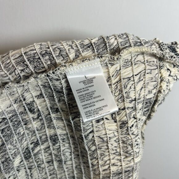 PAPER CRANE anthropolgie BLACK IVORY CROP TOP Tank Elastic CA 07043 NWOT Large - Picture 6 of 6